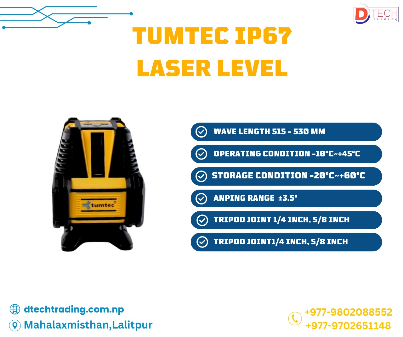 IP67 Laser Leveling in Nepal