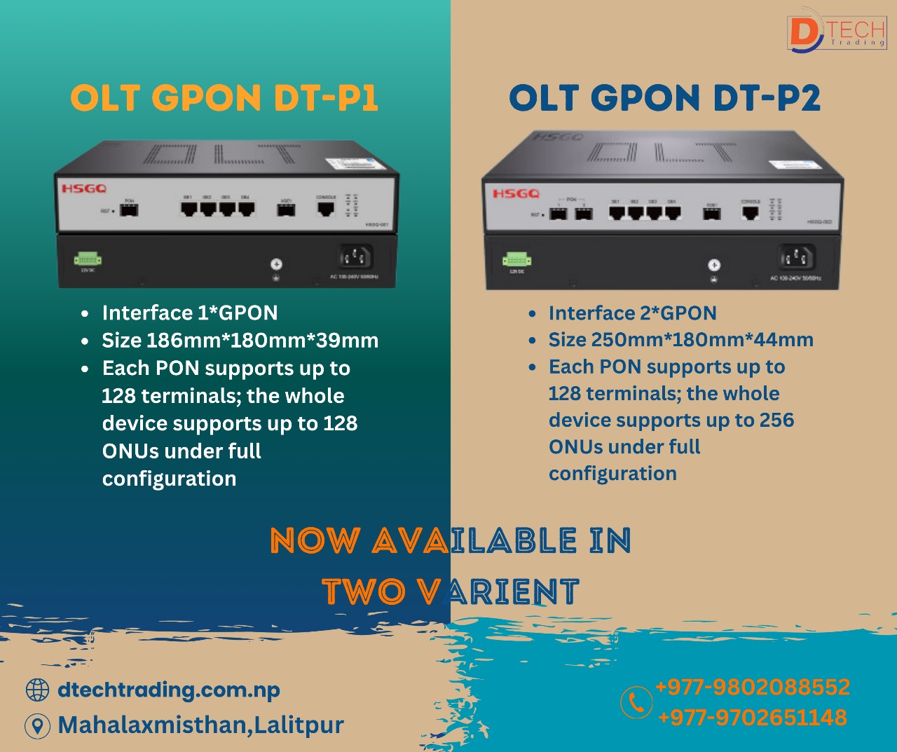 GPON OLT in 1 port & 2 port in Nepal